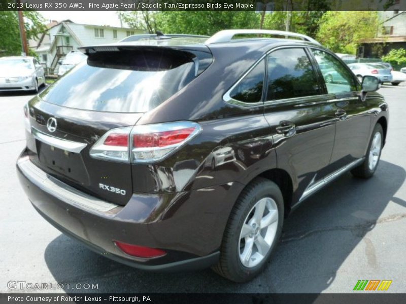 Fire Agate Pearl / Saddle Tan/Espresso Birds Eye Maple 2013 Lexus RX 350 AWD