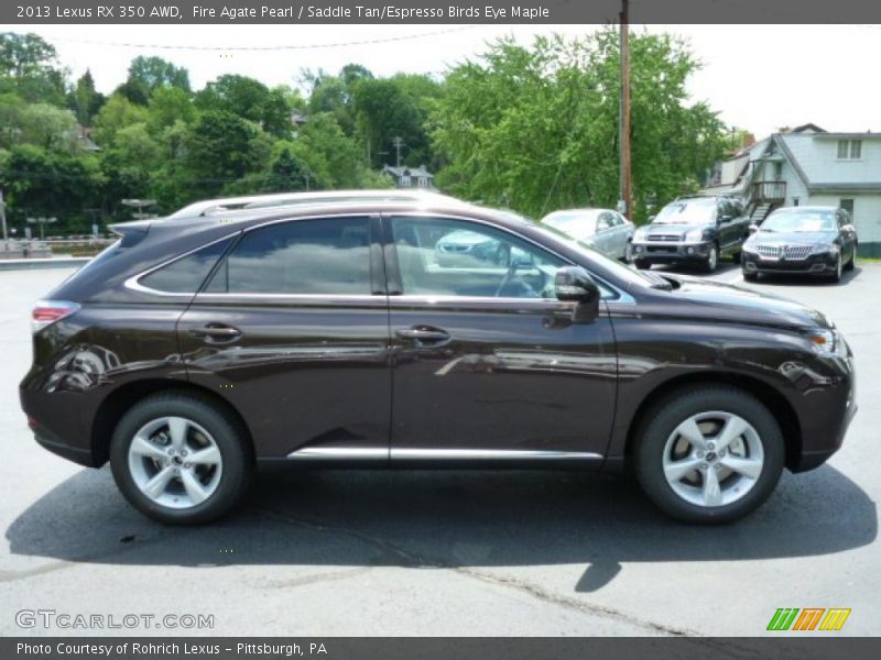 Fire Agate Pearl / Saddle Tan/Espresso Birds Eye Maple 2013 Lexus RX 350 AWD