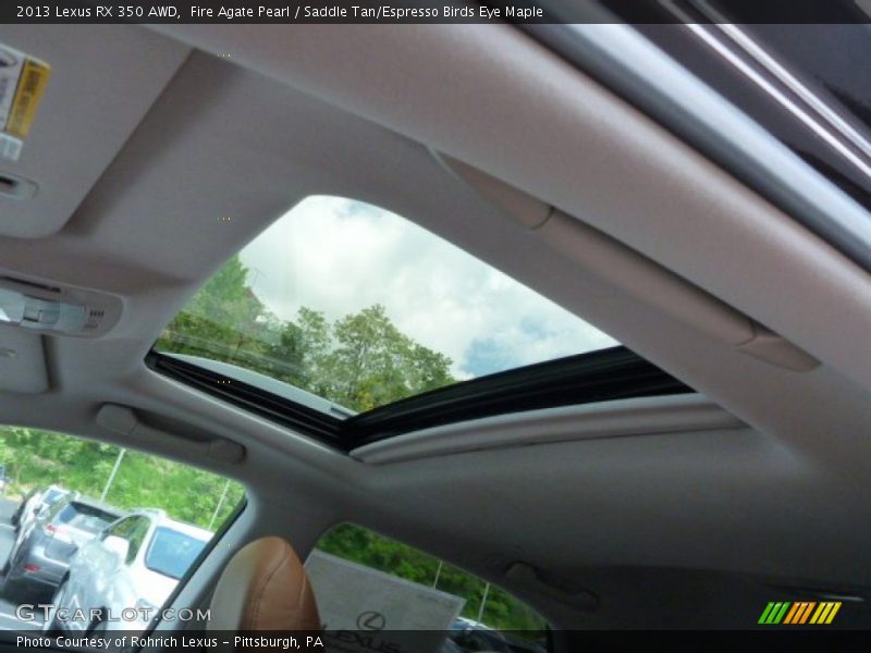 Fire Agate Pearl / Saddle Tan/Espresso Birds Eye Maple 2013 Lexus RX 350 AWD