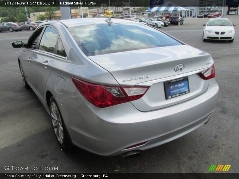 Radiant Silver / Gray 2012 Hyundai Sonata SE 2.0T