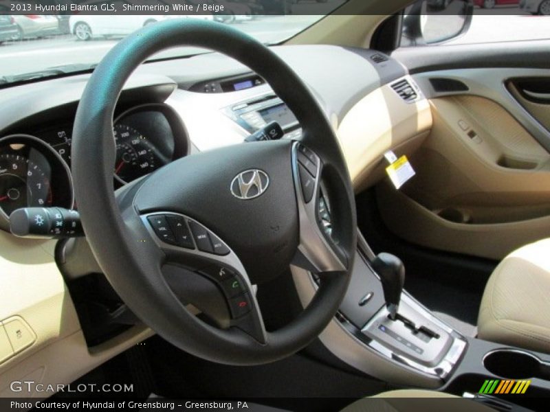 Shimmering White / Beige 2013 Hyundai Elantra GLS
