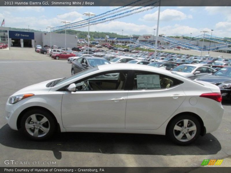 Shimmering White / Beige 2013 Hyundai Elantra GLS