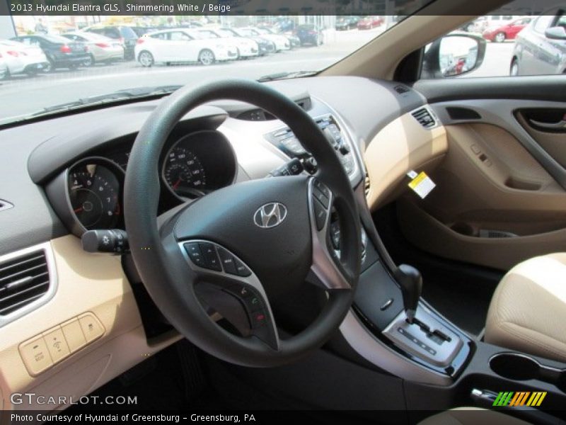 Shimmering White / Beige 2013 Hyundai Elantra GLS