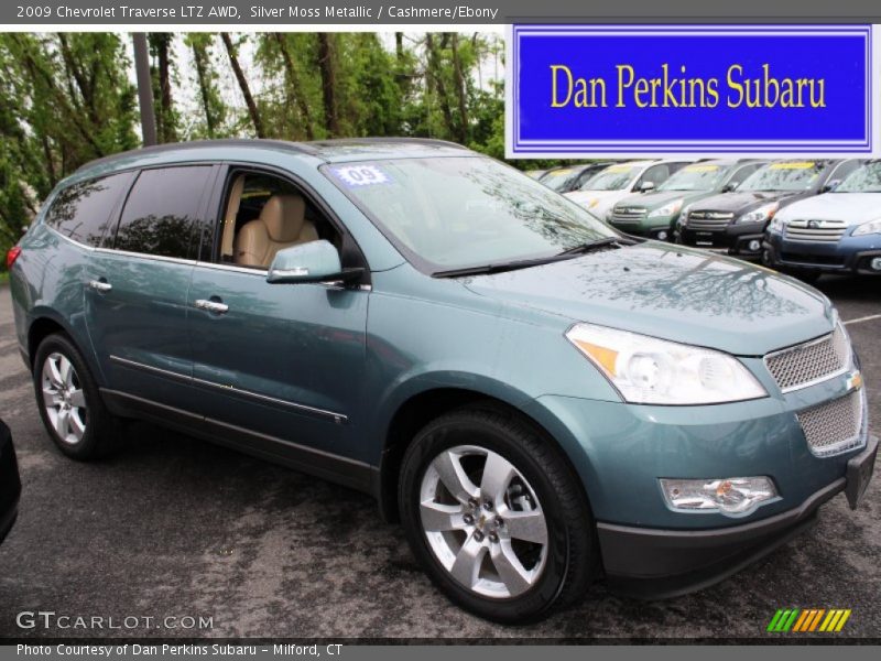 Silver Moss Metallic / Cashmere/Ebony 2009 Chevrolet Traverse LTZ AWD