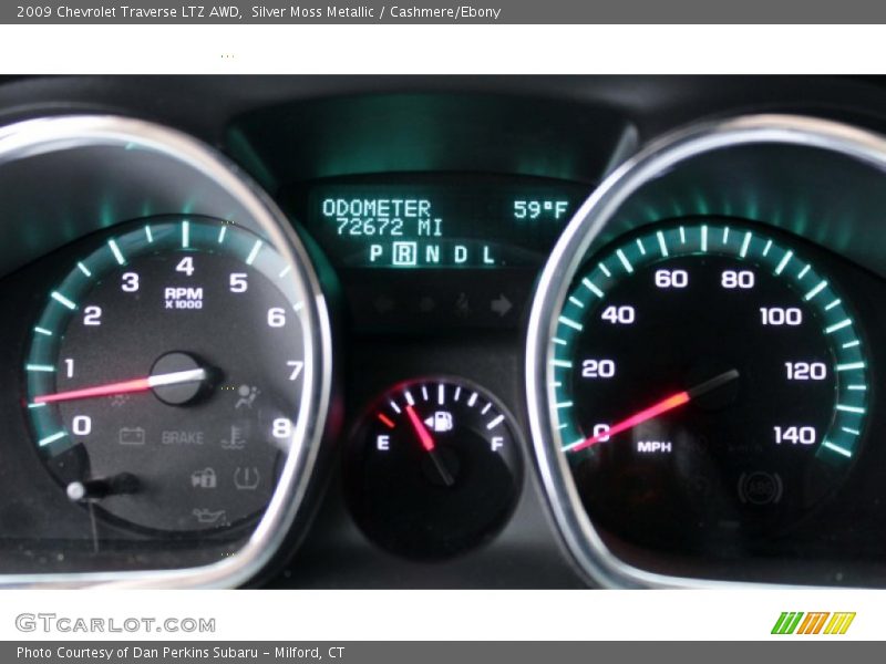Silver Moss Metallic / Cashmere/Ebony 2009 Chevrolet Traverse LTZ AWD