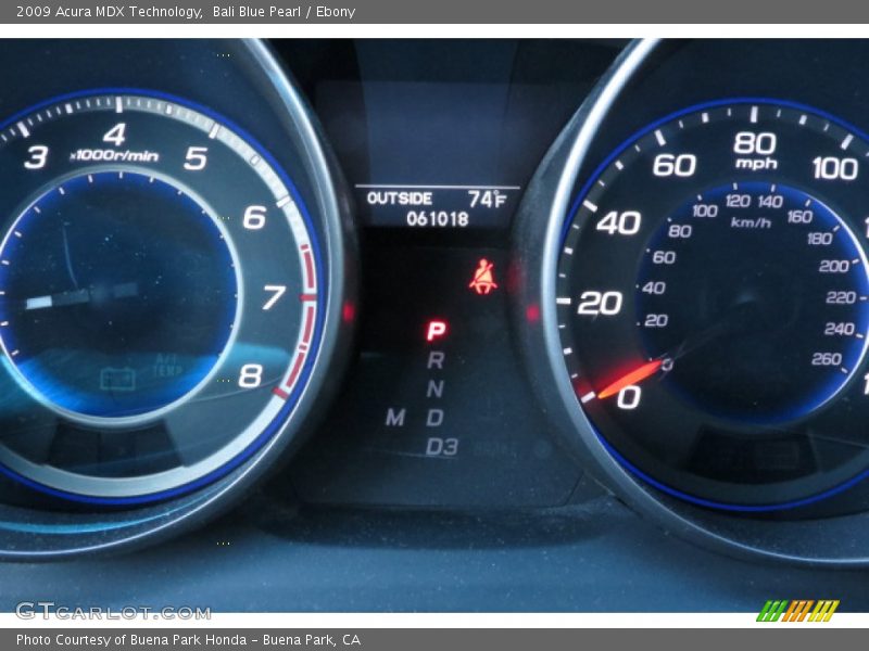 Bali Blue Pearl / Ebony 2009 Acura MDX Technology