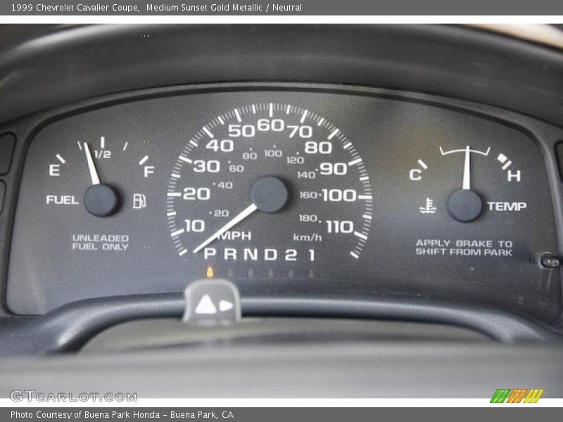 Medium Sunset Gold Metallic / Neutral 1999 Chevrolet Cavalier Coupe