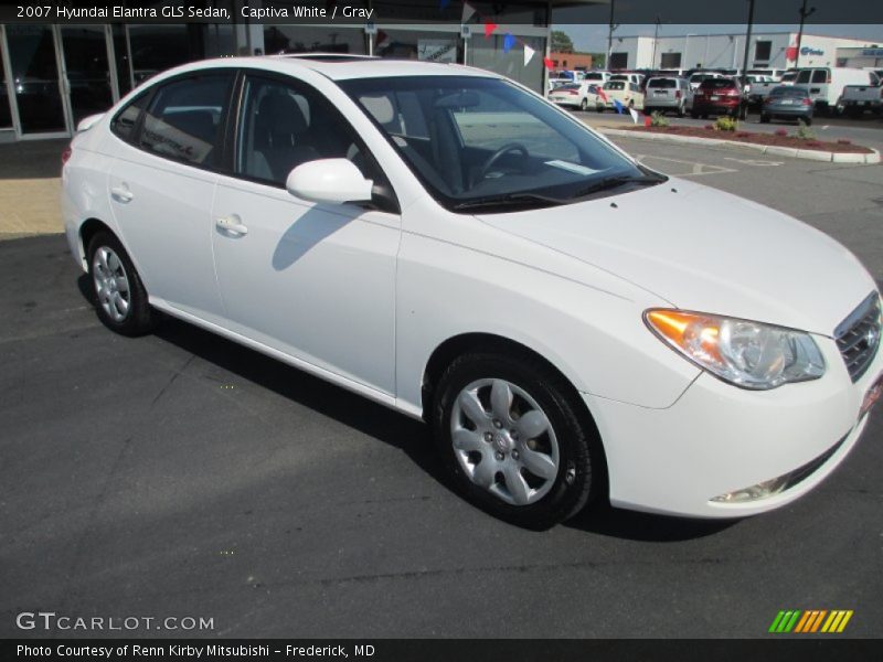 Captiva White / Gray 2007 Hyundai Elantra GLS Sedan