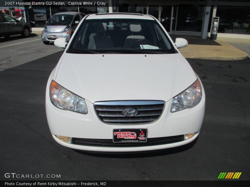 Captiva White / Gray 2007 Hyundai Elantra GLS Sedan