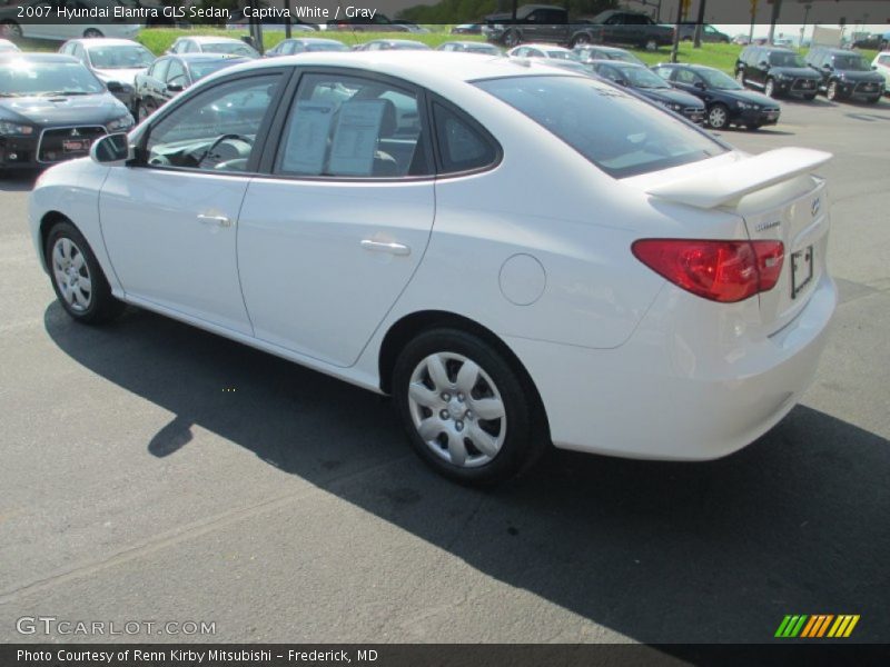 Captiva White / Gray 2007 Hyundai Elantra GLS Sedan