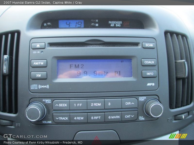 Captiva White / Gray 2007 Hyundai Elantra GLS Sedan