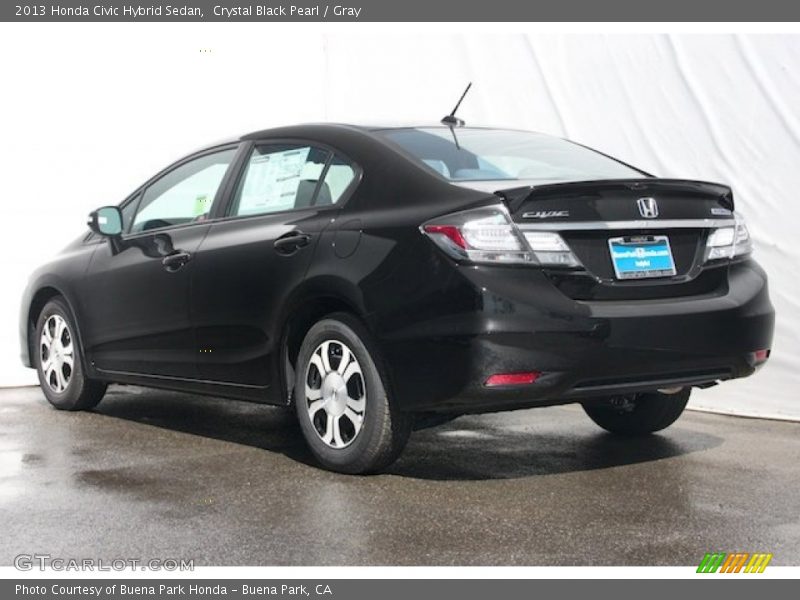 Crystal Black Pearl / Gray 2013 Honda Civic Hybrid Sedan