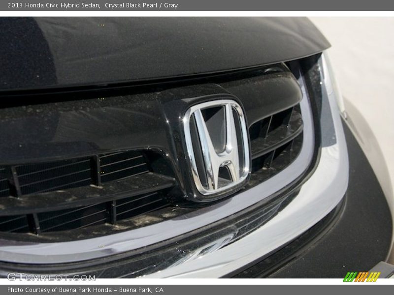 Crystal Black Pearl / Gray 2013 Honda Civic Hybrid Sedan