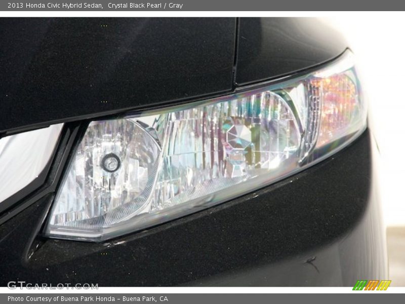 Crystal Black Pearl / Gray 2013 Honda Civic Hybrid Sedan