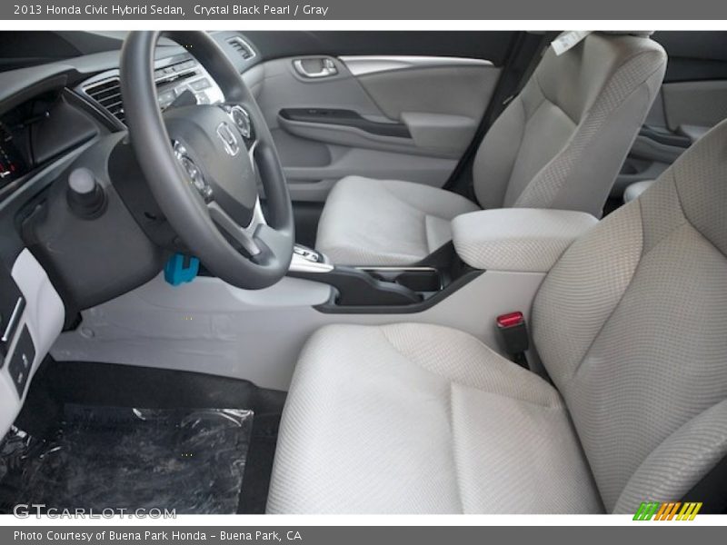 Crystal Black Pearl / Gray 2013 Honda Civic Hybrid Sedan