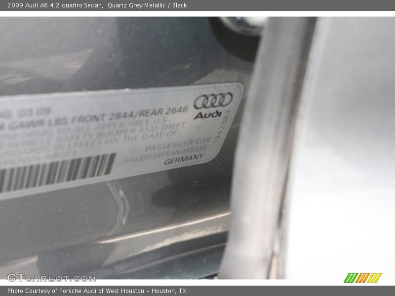 Quartz Grey Metallic / Black 2009 Audi A6 4.2 quattro Sedan