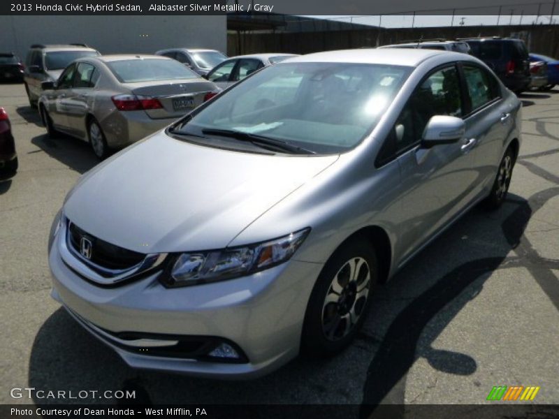 Alabaster Silver Metallic / Gray 2013 Honda Civic Hybrid Sedan