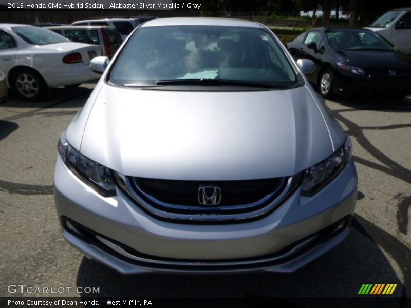 Alabaster Silver Metallic / Gray 2013 Honda Civic Hybrid Sedan
