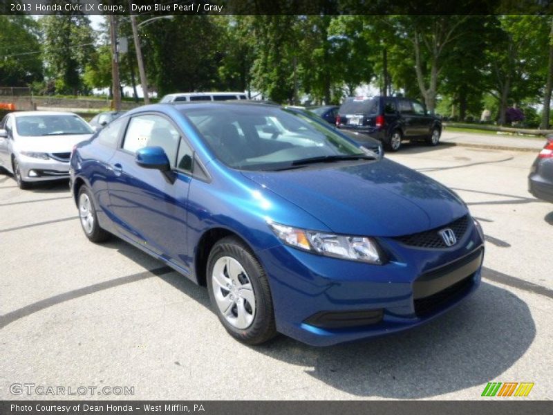 Dyno Blue Pearl / Gray 2013 Honda Civic LX Coupe