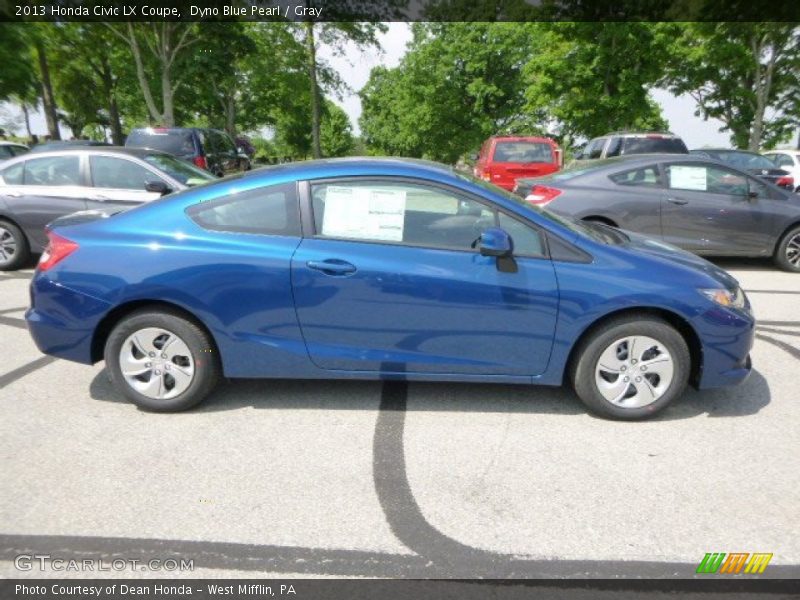 Dyno Blue Pearl / Gray 2013 Honda Civic LX Coupe