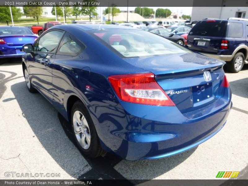 Dyno Blue Pearl / Gray 2013 Honda Civic LX Coupe