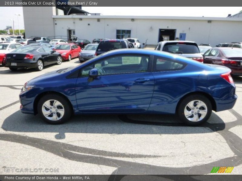 Dyno Blue Pearl / Gray 2013 Honda Civic LX Coupe