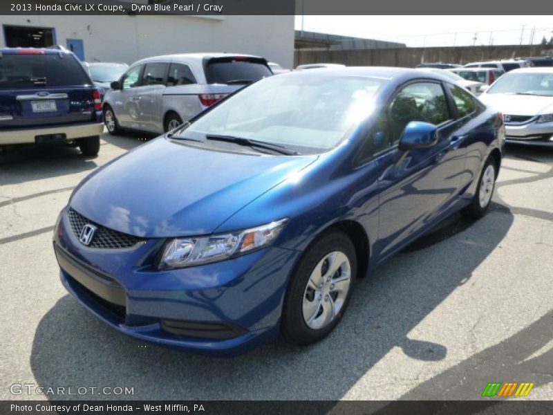 Dyno Blue Pearl / Gray 2013 Honda Civic LX Coupe