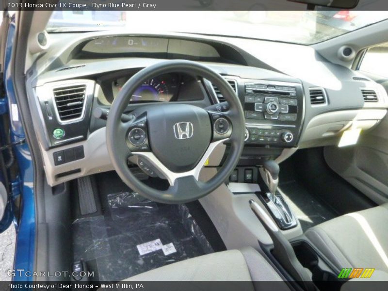 Dyno Blue Pearl / Gray 2013 Honda Civic LX Coupe