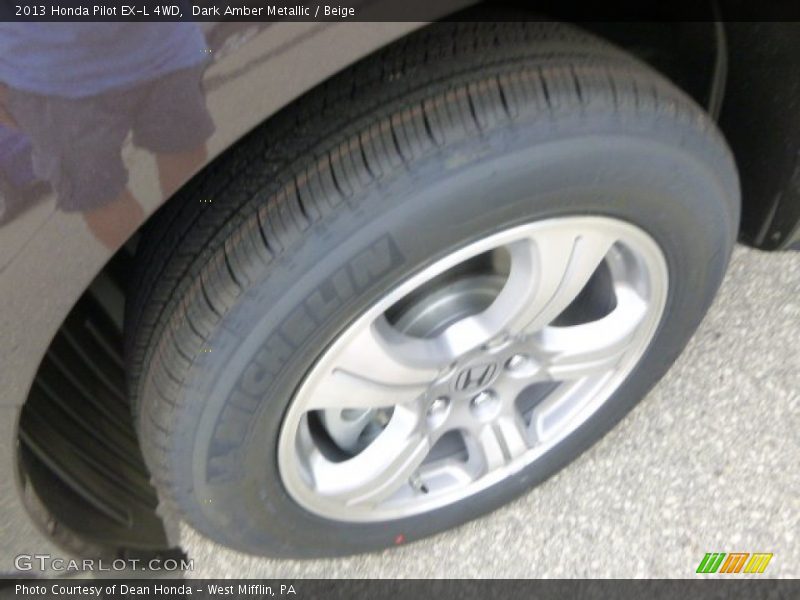 Dark Amber Metallic / Beige 2013 Honda Pilot EX-L 4WD