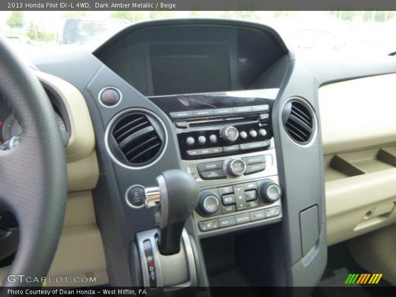 Dark Amber Metallic / Beige 2013 Honda Pilot EX-L 4WD