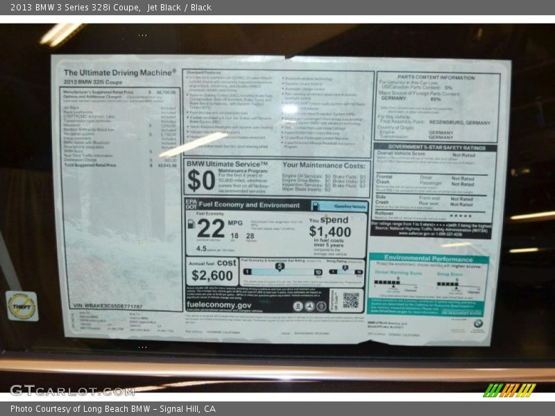 Jet Black / Black 2013 BMW 3 Series 328i Coupe
