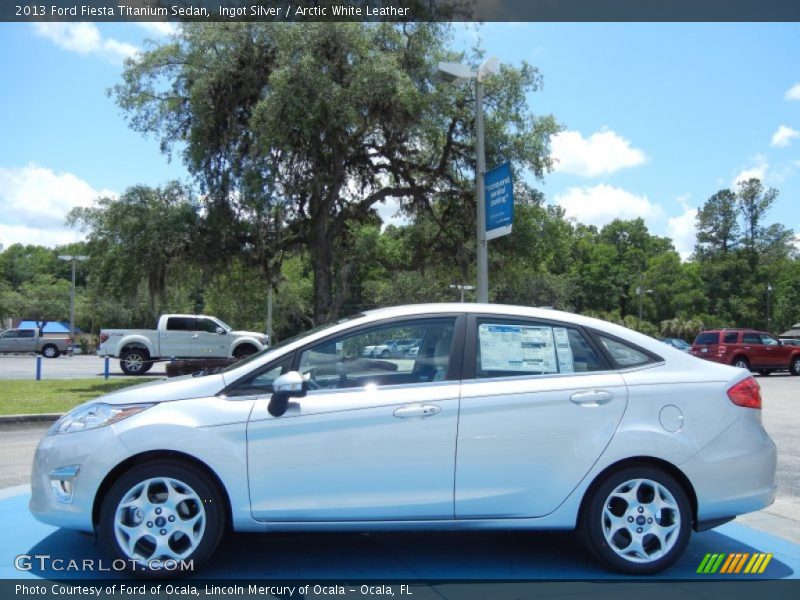 Ingot Silver / Arctic White Leather 2013 Ford Fiesta Titanium Sedan