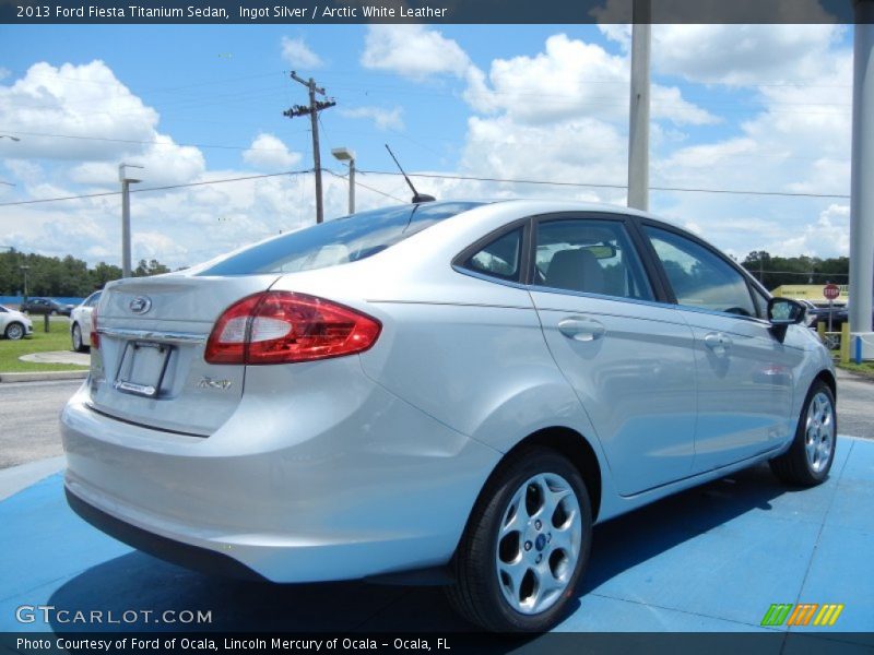 Ingot Silver / Arctic White Leather 2013 Ford Fiesta Titanium Sedan