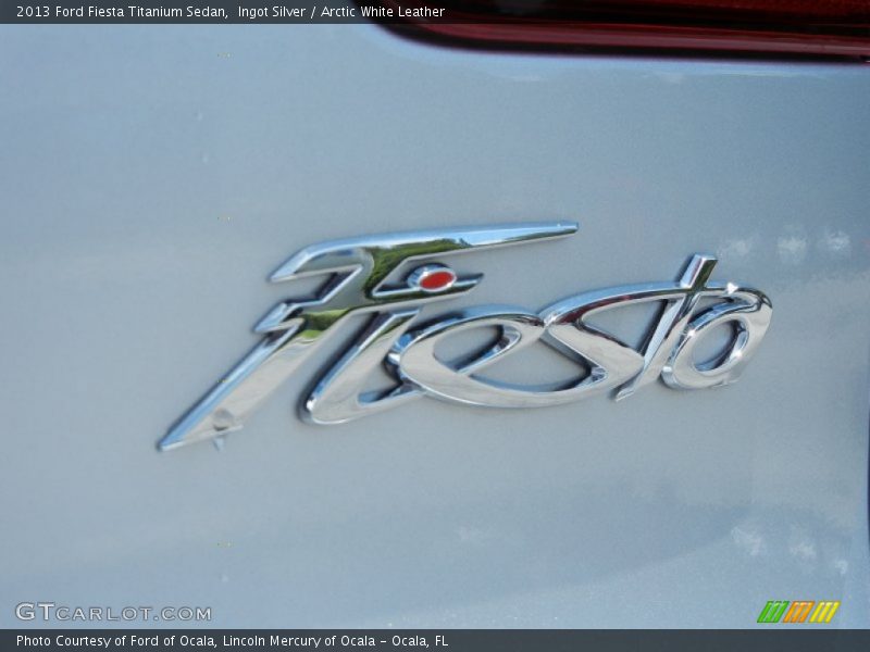 Ingot Silver / Arctic White Leather 2013 Ford Fiesta Titanium Sedan