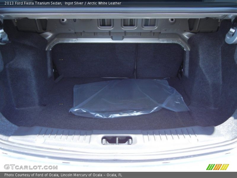 Ingot Silver / Arctic White Leather 2013 Ford Fiesta Titanium Sedan