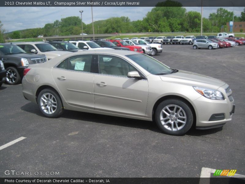 Champagne Silver Metallic / Cocoa/Light Neutral 2013 Chevrolet Malibu LT
