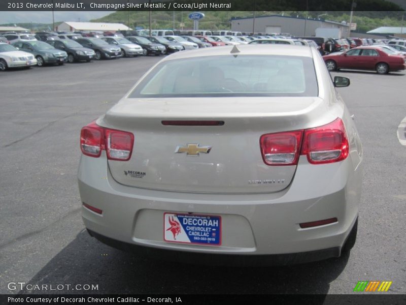 Champagne Silver Metallic / Cocoa/Light Neutral 2013 Chevrolet Malibu LT