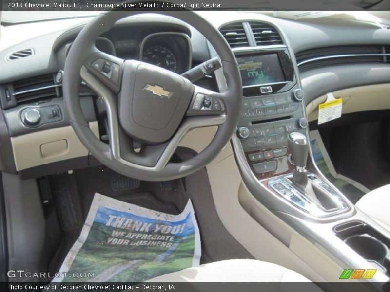 Champagne Silver Metallic / Cocoa/Light Neutral 2013 Chevrolet Malibu LT