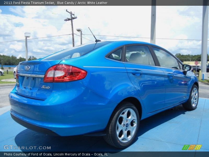 Blue Candy / Arctic White Leather 2013 Ford Fiesta Titanium Sedan