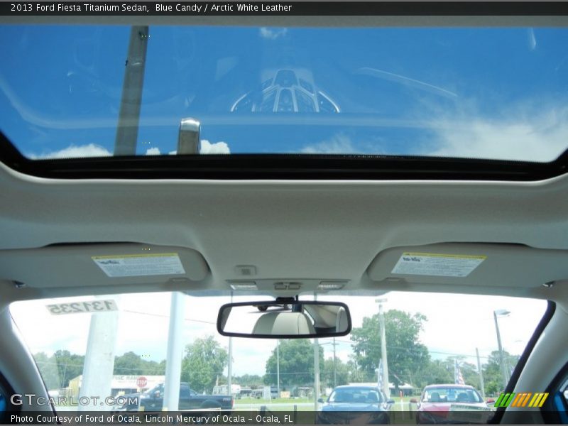 Blue Candy / Arctic White Leather 2013 Ford Fiesta Titanium Sedan