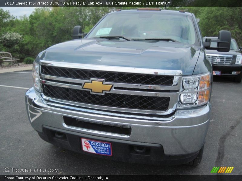 Blue Granite Metallic / Dark Titanium 2013 Chevrolet Silverado 3500HD WT Regular Cab 4x4
