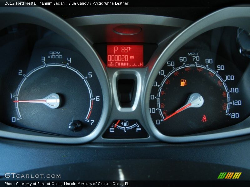 Blue Candy / Arctic White Leather 2013 Ford Fiesta Titanium Sedan