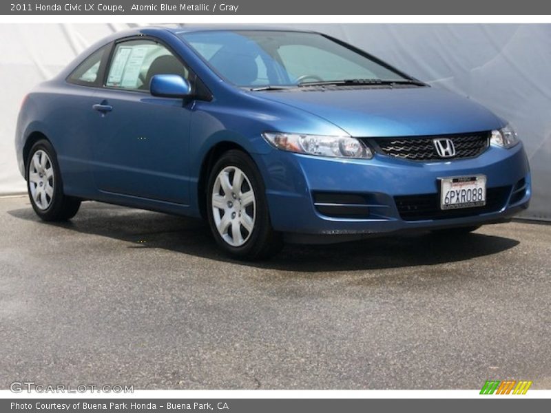 Atomic Blue Metallic / Gray 2011 Honda Civic LX Coupe