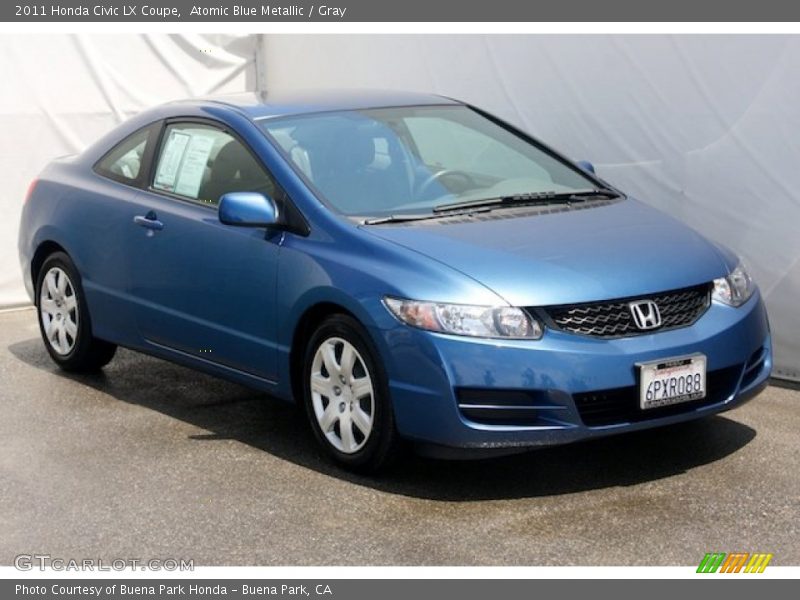 Atomic Blue Metallic / Gray 2011 Honda Civic LX Coupe