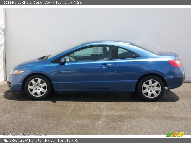 Atomic Blue Metallic / Gray 2011 Honda Civic LX Coupe