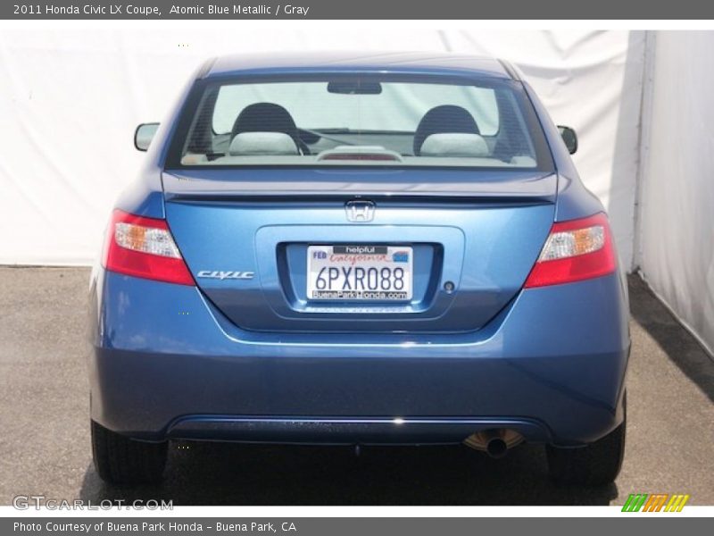 Atomic Blue Metallic / Gray 2011 Honda Civic LX Coupe
