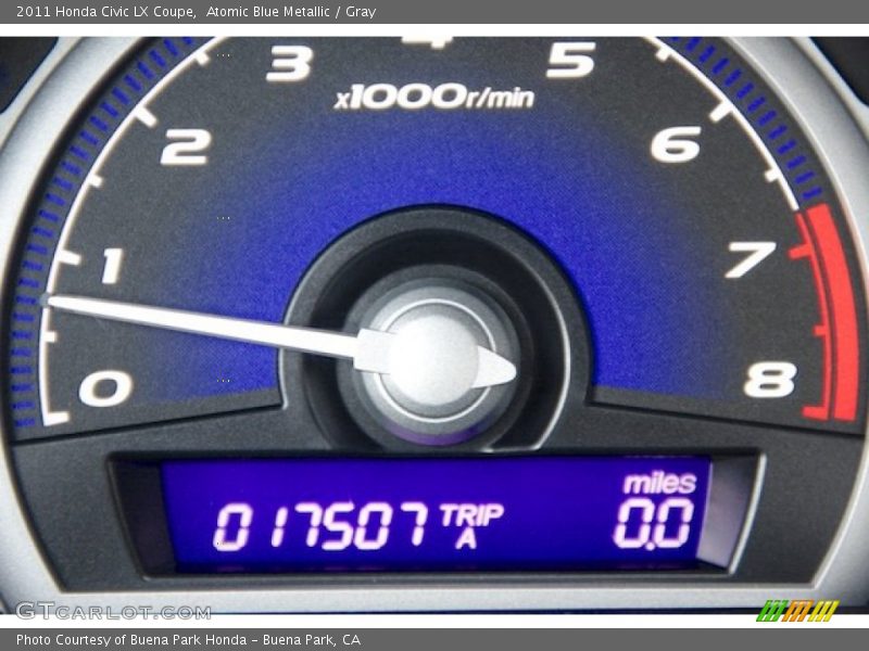Atomic Blue Metallic / Gray 2011 Honda Civic LX Coupe