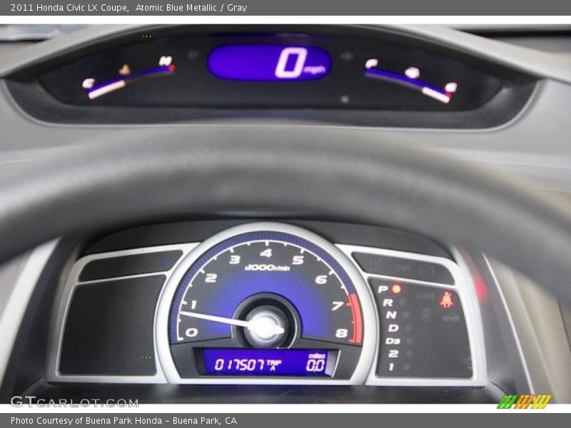 Atomic Blue Metallic / Gray 2011 Honda Civic LX Coupe