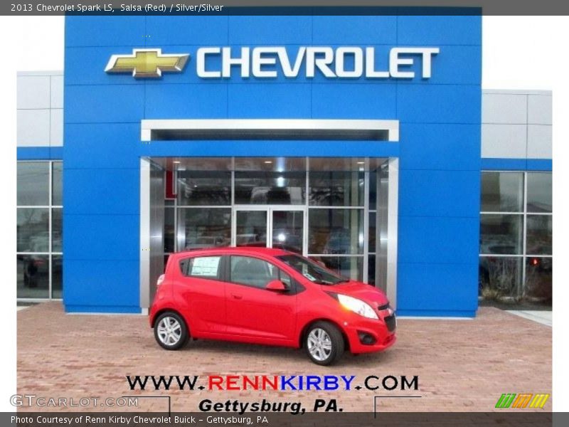 Salsa (Red) / Silver/Silver 2013 Chevrolet Spark LS