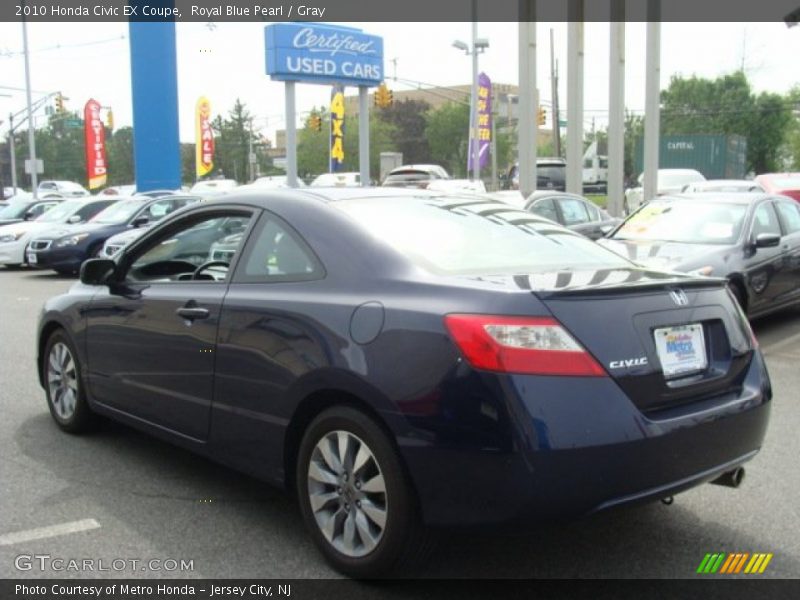 Royal Blue Pearl / Gray 2010 Honda Civic EX Coupe